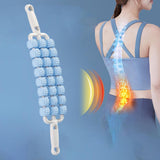 Maxbell 3 Row Roller Massage Stick Tool Calf Rolling Massager for Body Thigh Abdomen Blue