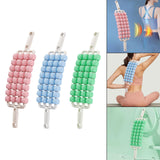 Maxbell 4 Row Roller Massage Stick Tool Calf Rolling Massager for Back Thigh Abdomen Pink