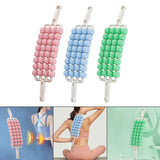 Maxbell 4 Row Roller Massage Stick Tool Calf Rolling Massager for Back Thigh Abdomen Pink