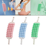 Maxbell 4 Row Roller Massage Stick Tool Calf Rolling Massager for Back Thigh Abdomen Pink