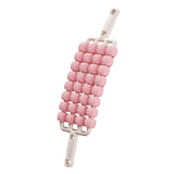 Maxbell 4 Row Roller Massage Stick Tool Calf Rolling Massager for Back Thigh Abdomen Pink