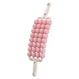 Maxbell 4 Row Roller Massage Stick Tool Calf Rolling Massager for Back Thigh Abdomen Pink