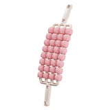 Maxbell 4 Row Roller Massage Stick Tool Calf Rolling Massager for Back Thigh Abdomen Pink