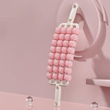 Maxbell 4 Row Roller Massage Stick Tool Calf Rolling Massager for Back Thigh Abdomen Pink
