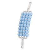 Maxbell 4 Row Roller Massage Stick Tool Calf Rolling Massager for Back Thigh Abdomen Blue