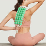Maxbell 4 Row Roller Massage Stick Tool Calf Rolling Massager for Back Thigh Abdomen Green