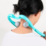 Maxbell Manual Neck Massager Fitness Compact Ergonomic Lightweight Shoulder Massager Blue