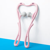 Maxbell Manual Neck Massager Fitness Compact Ergonomic Lightweight Shoulder Massager Pink