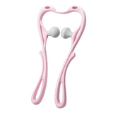 Maxbell Manual Neck Massager Fitness Compact Ergonomic Lightweight Shoulder Massager Pink