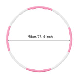 Maxbell Weighted Exercise Hoop for Adults Workout Equipment Sports Adjustable Circle White and Pink