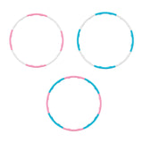 Maxbell Weighted Exercise Hoop for Adults Workout Equipment Sports Adjustable Circle White and Pink