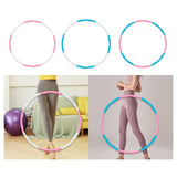 Maxbell Weighted Exercise Hoop for Adults Workout Equipment Sports Adjustable Circle White and Pink