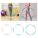 Maxbell Weighted Exercise Hoop for Adults Workout Equipment Sports Adjustable Circle White and Pink