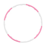 Maxbell Weighted Exercise Hoop for Adults Workout Equipment Sports Adjustable Circle White and Pink