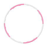 Maxbell Weighted Exercise Hoop for Adults Workout Equipment Sports Adjustable Circle White and Pink