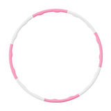 Maxbell Weighted Exercise Hoop for Adults Workout Equipment Sports Adjustable Circle White and Pink