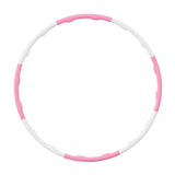 Maxbell Weighted Exercise Hoop for Adults Workout Equipment Sports Adjustable Circle White and Pink