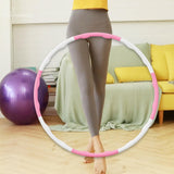 Maxbell Weighted Exercise Hoop for Adults Workout Equipment Sports Adjustable Circle White and Pink
