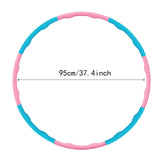 Maxbell Weighted Exercise Hoop for Adults Workout Equipment Sports Adjustable Circle Pink and Blue