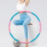 Maxbell Weighted Exercise Hoop for Adults Workout Equipment Sports Adjustable Circle Pink and Blue