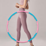 Maxbell Weighted Exercise Hoop for Adults Workout Equipment Sports Adjustable Circle Pink and Blue