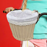 Maxbell Kids Bike Basket Cute Easy to Install Woven Design for Sports Outdoor Riding 25cmx19cmx18cm