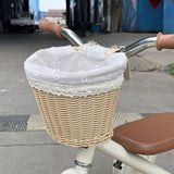 Maxbell Kids Bike Basket Cute Easy to Install Woven Design for Sports Outdoor Riding 21cmx16cmx16cm