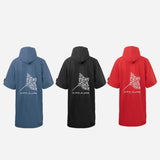 Maxbell Windproof Surf Poncho Thickened Fleece Lined Surf Coat Waterproof Swim Parka Blue