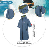 Maxbell Windproof Surf Poncho Thickened Fleece Lined Surf Coat Waterproof Swim Parka Blue