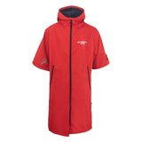Maxbell Windproof Surf Poncho Thickened Fleece Lined Surf Coat Waterproof Swim Parka Red