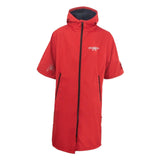 Maxbell Windproof Surf Poncho Thickened Fleece Lined Surf Coat Waterproof Swim Parka Red