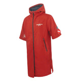 Maxbell Windproof Surf Poncho Thickened Fleece Lined Surf Coat Waterproof Swim Parka Red