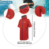 Maxbell Windproof Surf Poncho Thickened Fleece Lined Surf Coat Waterproof Swim Parka Red