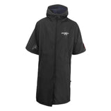 Maxbell Windproof Surf Poncho Thickened Fleece Lined Surf Coat Waterproof Swim Parka Black