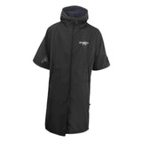 Maxbell Windproof Surf Poncho Thickened Fleece Lined Surf Coat Waterproof Swim Parka Black