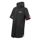 Maxbell Windproof Surf Poncho Thickened Fleece Lined Surf Coat Waterproof Swim Parka Black