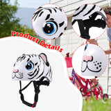 Maxbell Kids Bicycle Helmet Cartoon Lightweight for Bike Riding Cycling Roller Skate White Tiger