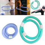 Maxbell Weighted Fitness Hoop for Adults Waist Training PVC Exercise Hoop for Travel Blue