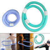 Maxbell Weighted Fitness Hoop for Adults Waist Training PVC Exercise Hoop for Travel Blue