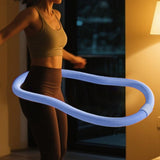 Maxbell Weighted Fitness Hoop for Adults Waist Training PVC Exercise Hoop for Travel Blue