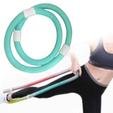Maxbell Weighted Fitness Hoop for Adults Waist Training PVC Exercise Hoop for Travel Green