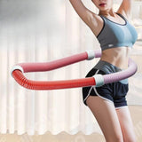 Maxbell Weighted Fitness Hoop Foldable PVC Sports Training Workout for Kids Home Gym red pink