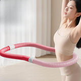 Maxbell Weighted Fitness Hoop Foldable PVC Sports Training Workout for Kids Home Gym red pink