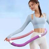 Maxbell Weighted Fitness Hoop Foldable PVC Sports Training Workout for Kids Home Gym violet pink