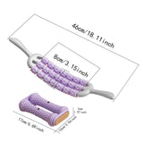 Maxbell Massage Roller Stick Gym Handheld Shoulders Thighs Sports Body Muscle Roller Purple