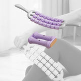 Maxbell Massage Roller Stick Gym Handheld Shoulders Thighs Sports Body Muscle Roller Purple