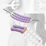 Maxbell Massage Roller Stick Gym Handheld Shoulders Thighs Sports Body Muscle Roller Purple