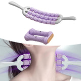 Maxbell Massage Roller Stick Gym Handheld Shoulders Thighs Sports Body Muscle Roller Purple