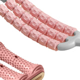 Maxbell Massage Roller Stick Gym Handheld Shoulders Thighs Sports Body Muscle Roller Pink