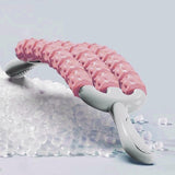 Maxbell Massage Roller Stick Gym Handheld Shoulders Thighs Sports Body Muscle Roller Pink